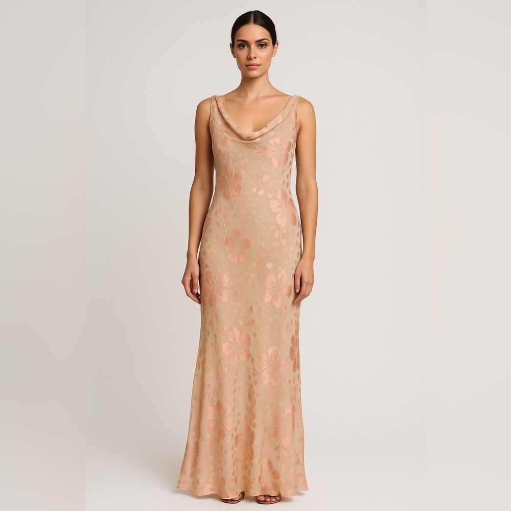 Lew Magram Vintage Y2K Silk Blend‎ Maxi Dress Sz 10